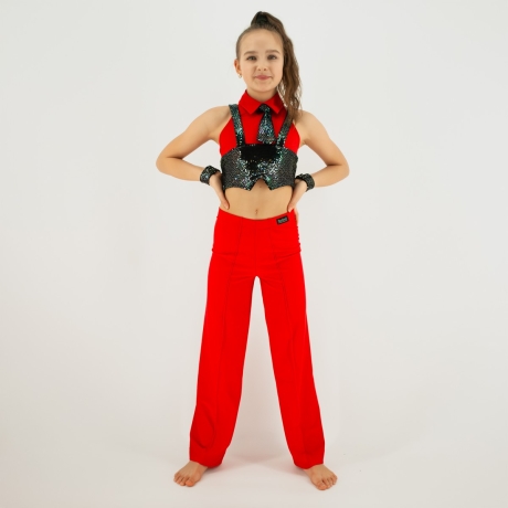 Spodnie z kantem do Jazz Dance Red